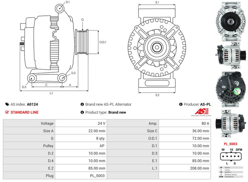 AS-PL A0124 Alternator