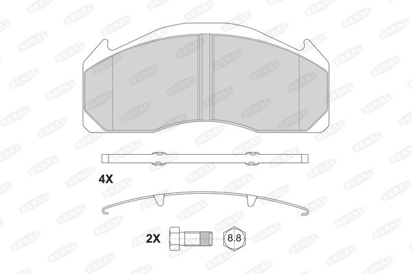 Sada brzdových destiček, kotoučová brzda BCV29125BK