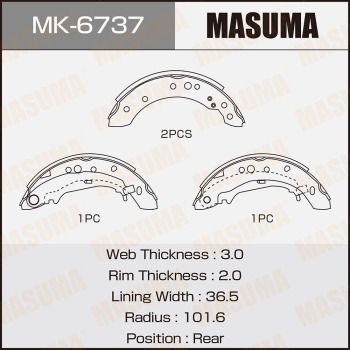 Комплект гальмівних колодок, Masuma MK6737