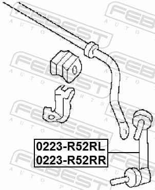 FEBEST 0223-R52RL Link/Coupling Rod, stabiliser bar