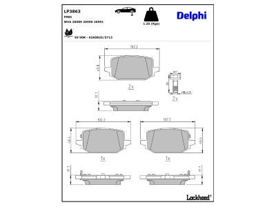 DELPHI LP3863 Brake Pad Set, disc brake