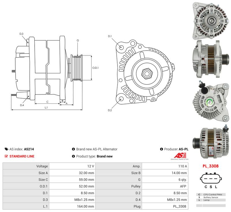AS-PL A5214 Alternator
