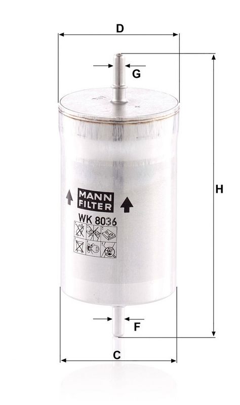 Kütusefilter, MANN-FILTER WK 8036