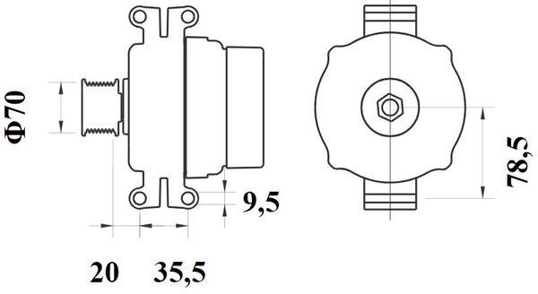 alternátor SCANIA P/G/R, 24V/130A - řemenice 10 drážek MG1168