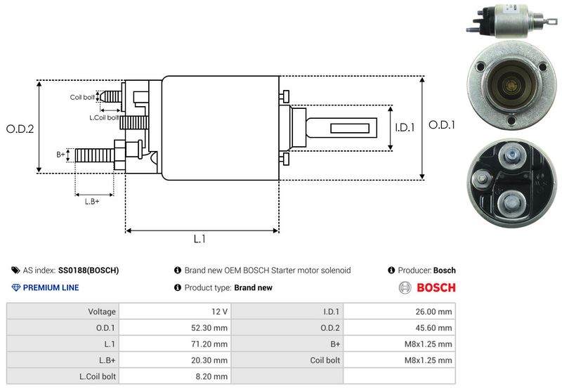 AS-PL SS0188(BOSCH) Solenoid Switch, starter