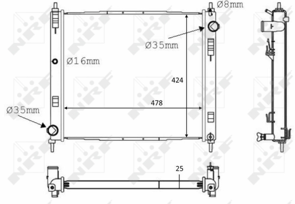 WILMINK GROUP hűtő, motorhűtés WG1723216