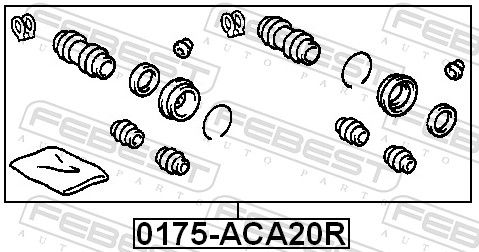 Ремонтний комплект, гальмівний супорт, Febest 0175-ACA20R