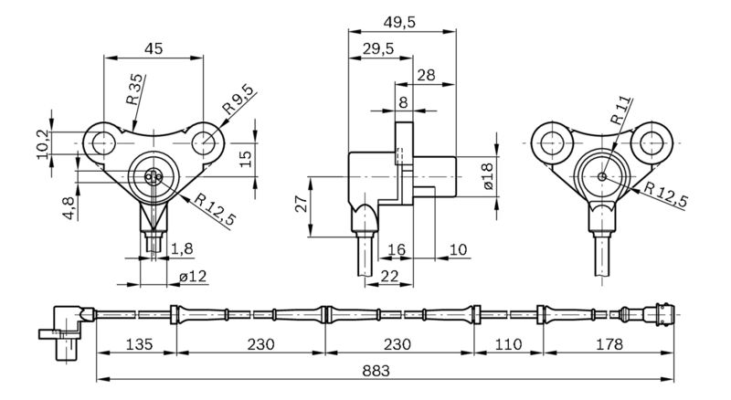 BOSCH 0 265 006 366 Sensor, wheel speed