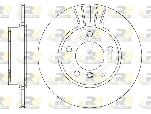 Гальмівний диск, передня вісь, з вентиляцією, 286мм, кількість отворів 5, Roadhouse 6324.10