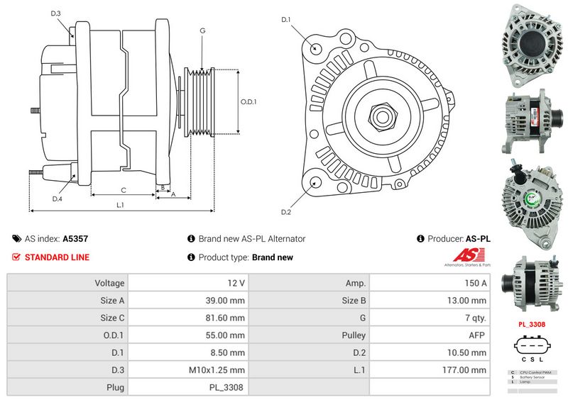 AS-PL A5357 Alternator
