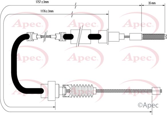 APEC Cable Pull, parking brake CAB1527