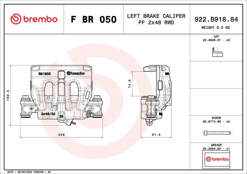 BREMBO FBR050 Brake Caliper