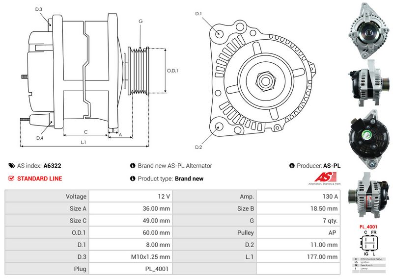 AS-PL A6322 Alternator
