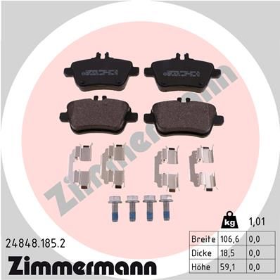 ZIMMERMANN fékbetétkészlet, tárcsafék 24848.185.2