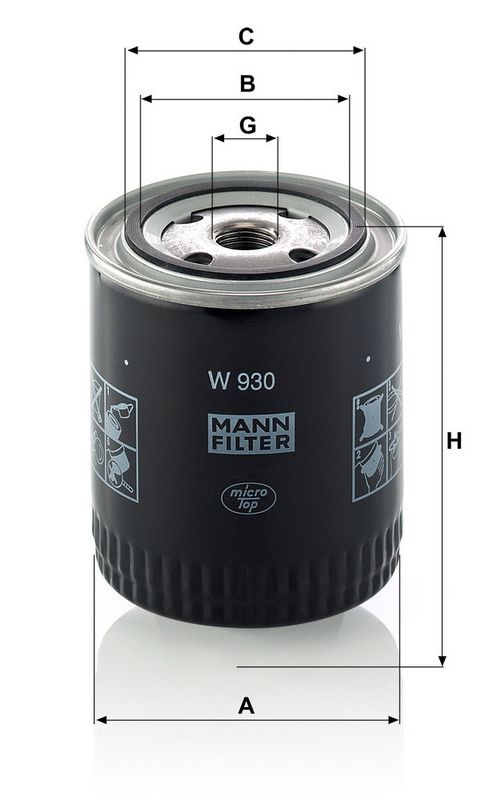 Õlifilter, MANN-FILTER W 930