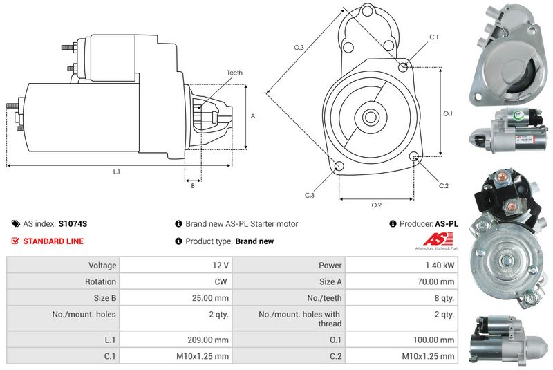 AS-PL S1074S Starteris