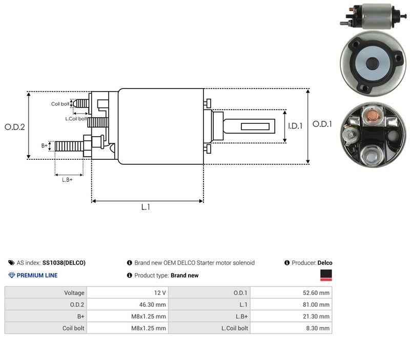 AS-PL SS1038(DELCO) Solenoid Switch, starter