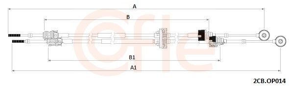 Тросовий привод, коробка передач, Cofle 2CB.OP014