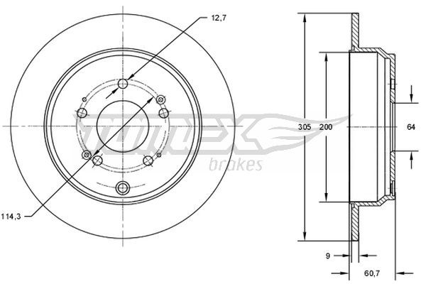 TOMEX Brakes féktárcsa TX 73-04