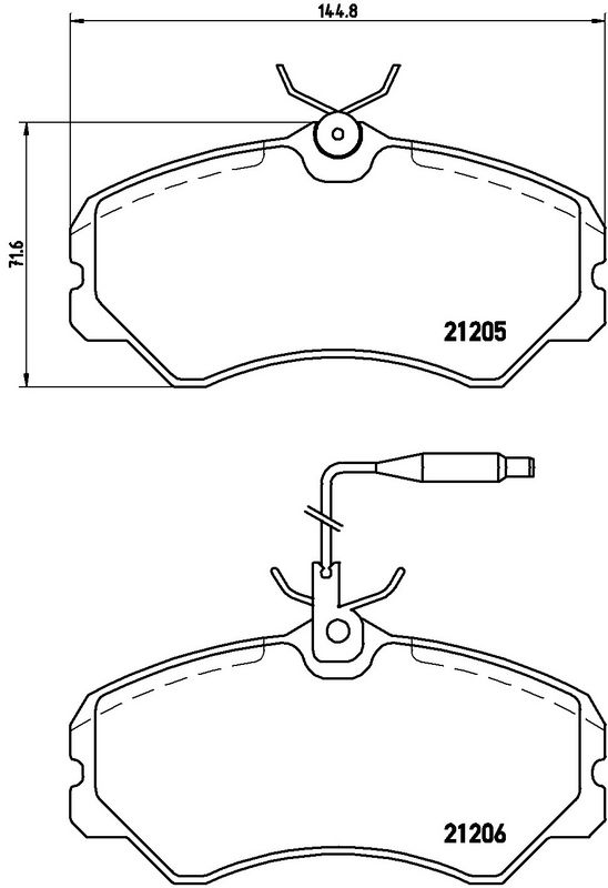 комплект спирачно феродо, дискови спирачки BREMBO