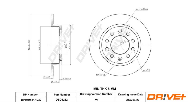 Disc frana DP1010.11.1232 Dr!ve+