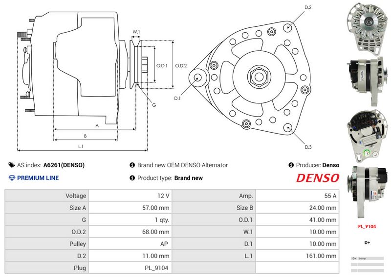 AS-PL A6261(DENSO) Alternator