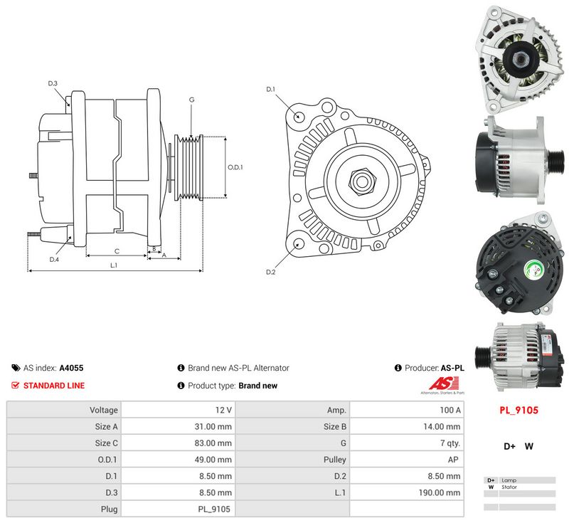 Generaator, AS-PL A4055
