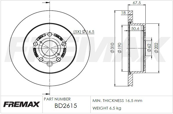 FREMAX BD-2615 Brake Disc