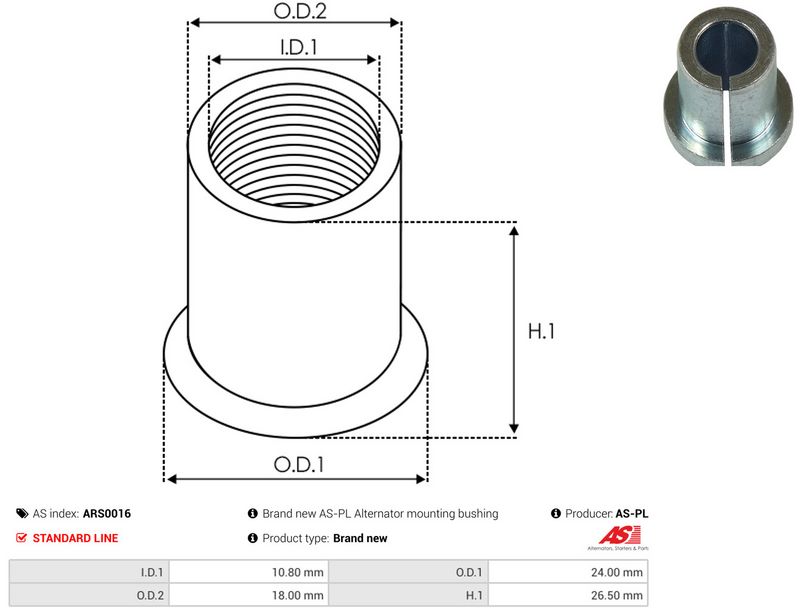 AS-PL ARS0016 Repair Set, alternator
