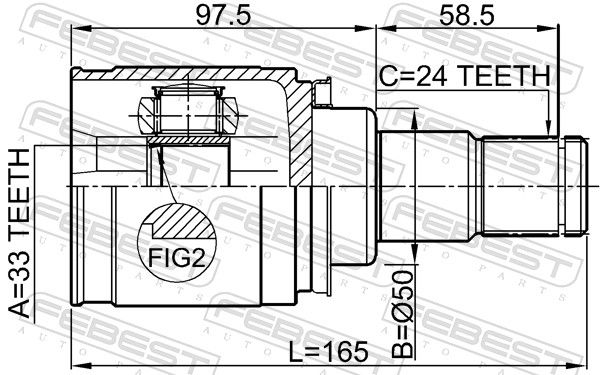 FEBEST 0411-CY3MTLH Joint Kit, drive shaft