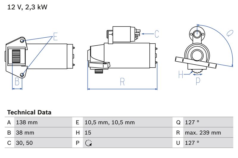 BOSCH Startmotor / Starter 0 986 025 950