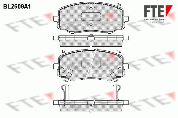 комплект спирачно феродо, дискови спирачки FTE