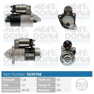 MEAT & DORIA Startmotor / Starter 5035768