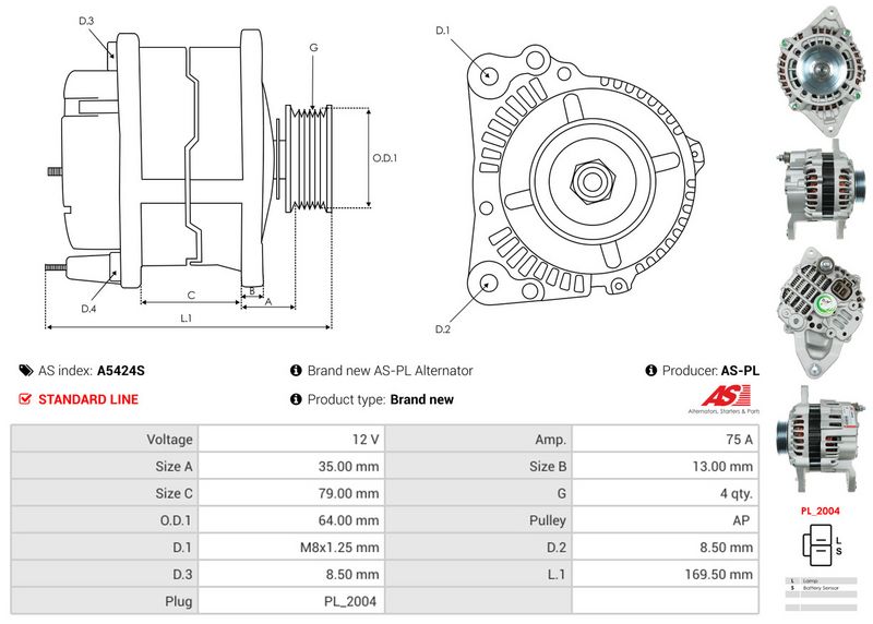 AS-PL A5424S Alternator