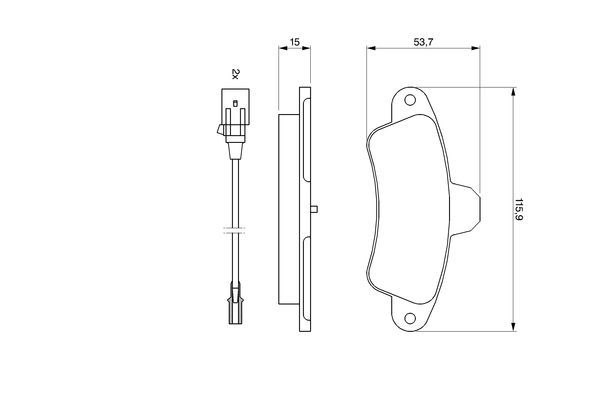 Комплект гальмівних накладок, дискове гальмо, Bosch 0986460991