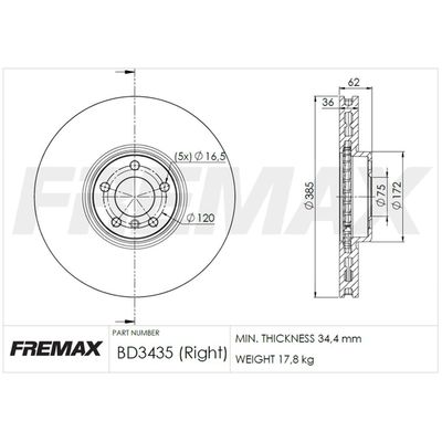 FREMAX féktárcsa BD-3435