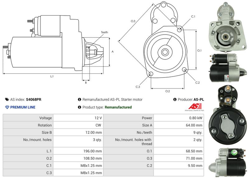 AS-PL S4068PR Starter