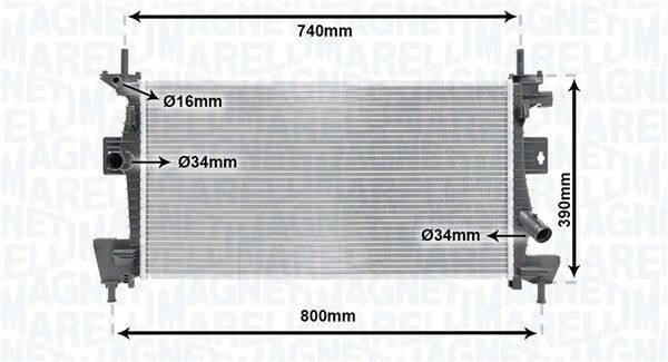 Радіатор, система охолодження двигуна, Magneti Marelli 350213170200