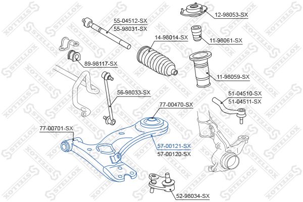 STELLOX 57-00121-SX Control/Trailing Arm, wheel suspension