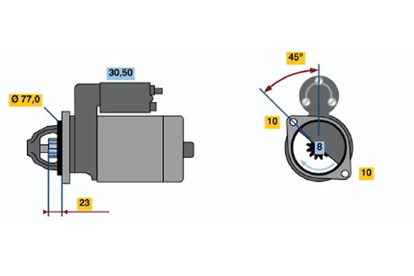 BOSCH Startmotor / Starter 0 986 019 091