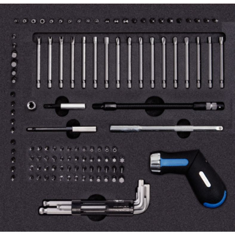 1/4” GEARplus spärrskruvnyckelsats 103-delars, 2/3 systeminlägg