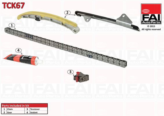 Комплект ланцюгів привода, Fai Autoparts TCK67