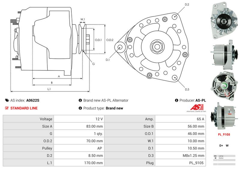 AS-PL A0622S Alternator