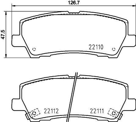 HELLA FORD USA гальмівні колодки задні MUSTANG 14-