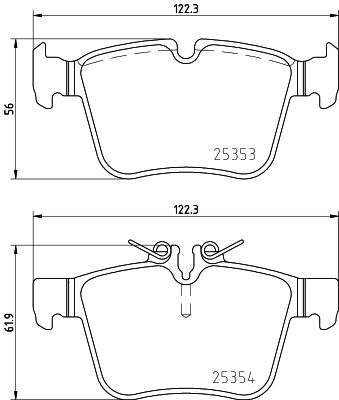 Комплект гальмівних накладок, дискове гальмо, Hella 8DB355021-831