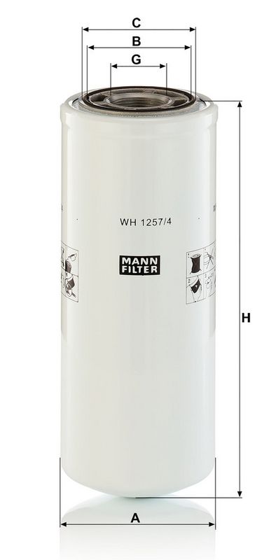 Filtru, sistem hidraulic primar WH 1257/4 MANN-FILTER