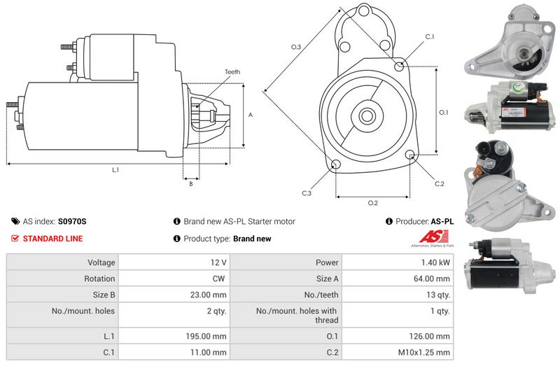 AS-PL S0970S Starteris