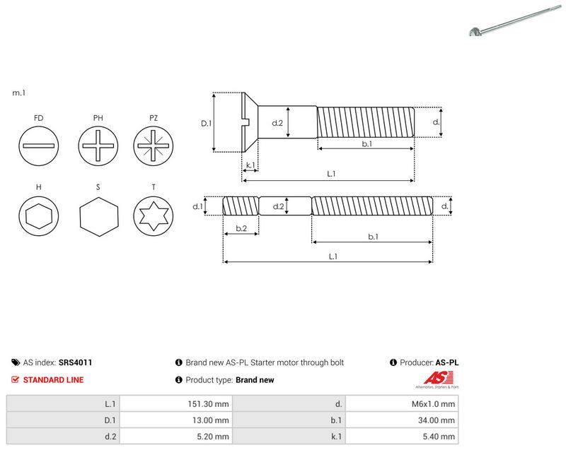 AS-PL SRS4011 Repair Set, alternator