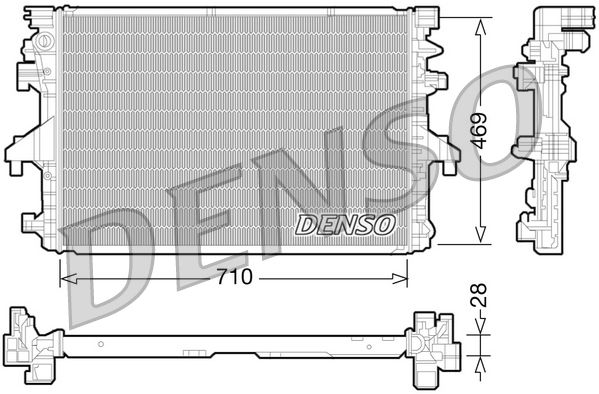 Радіатор, система охолодження двигуна, Denso DRM32038