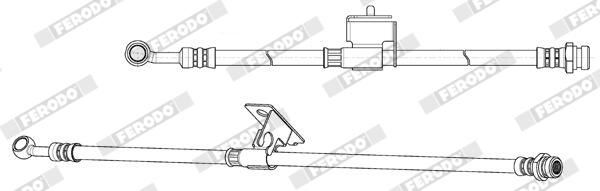 Remleiding/slang flexibel Achter Links (lengte 475mm, M10x1) past: HYUNDAI ACCENT III  KIA RIO II 1.4/1.5D/1.6 03.05-12.11